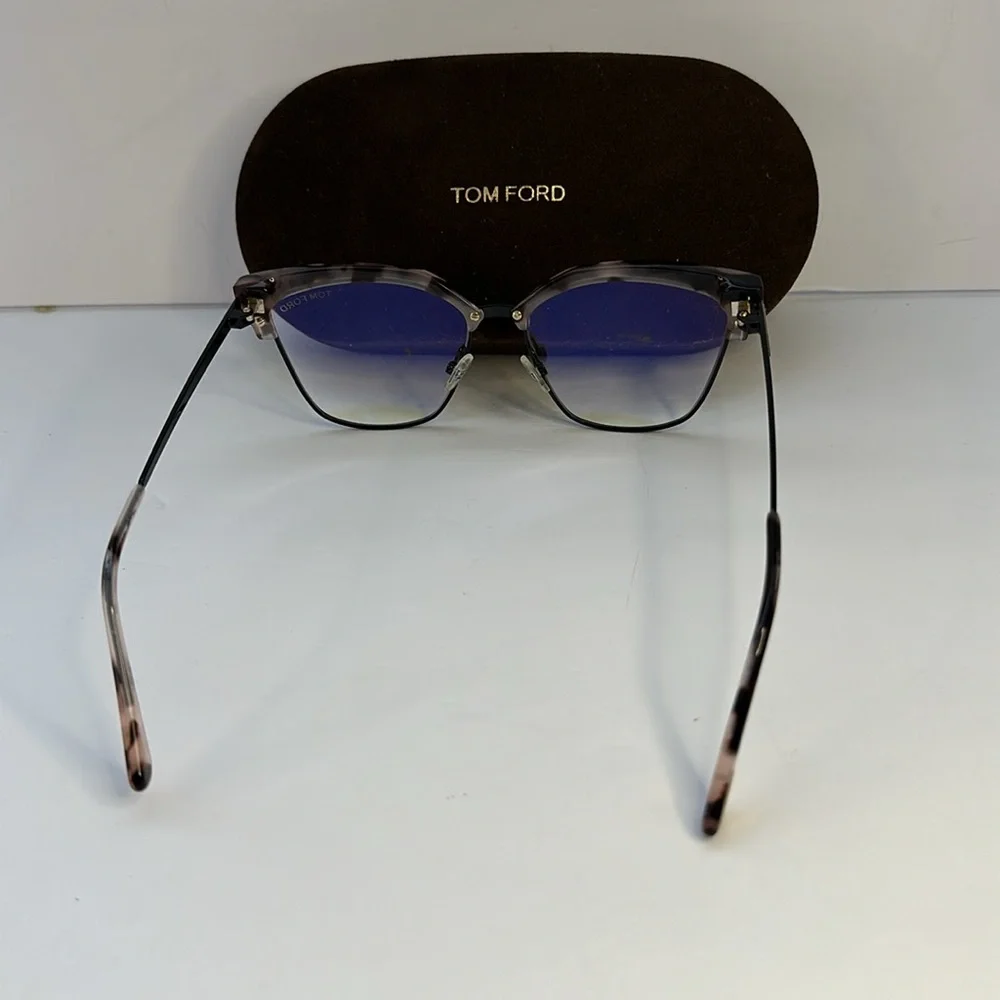 New Tom Ford FT5547-B Eyeglasses Pink Vintage Havana / Clear Lens Women's